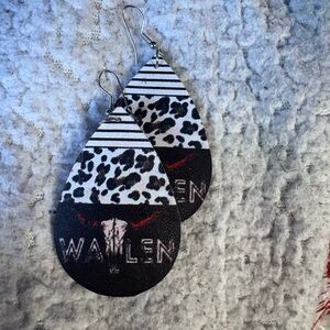 morgan wallen Cow Print Teardrop Earrings